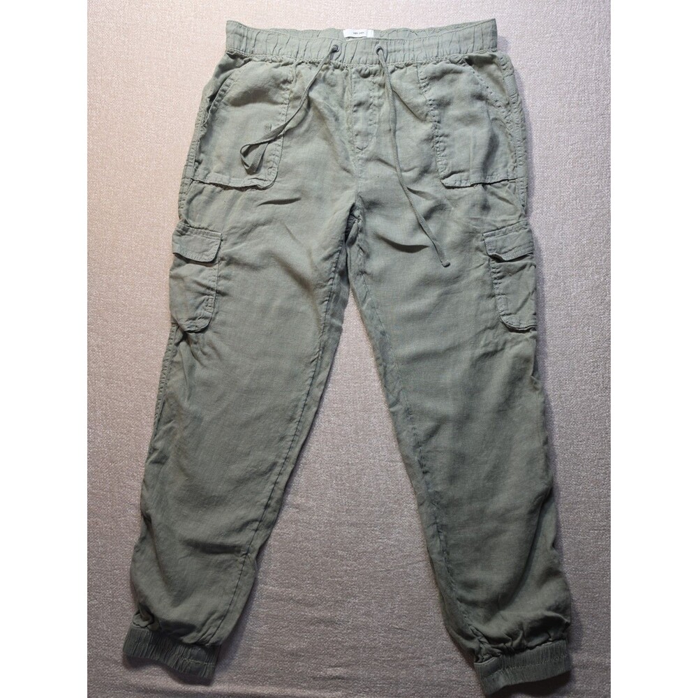 Nicole Miller New York 100% Linen Sage Jogger Style Pants Size Large